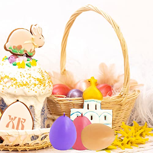 Onnpnn 8 Cavity Easter Egg Silicone Mold, Egg Shape Chocolate Candy Fondant Molds, 3D Food Shape French Dessert Moulds, Creative Easter Eggs Ice Cube Baking Tray For Soap Resin Lotion Bar #TOP7