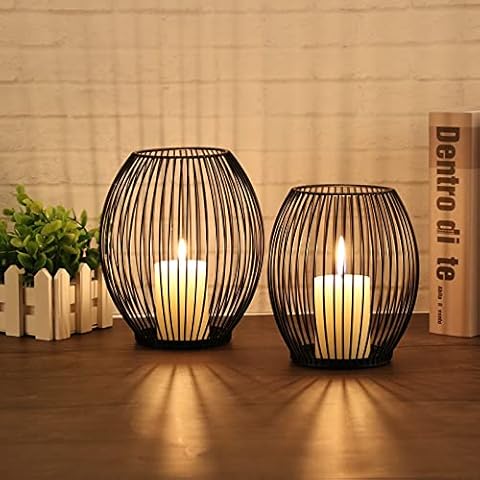 Candelabro en Forma de Linterna Vela de Metal Cover