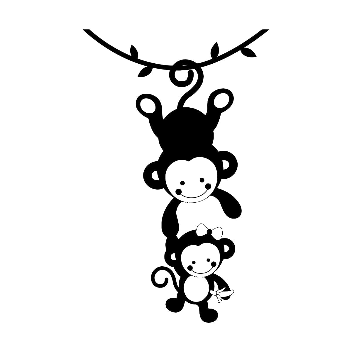 Funny Monkey Wall Decal Vinyl Family Animals Wall Decor Nursery Wall Stickers Nursery Babys Room Decoration Accessories Large - 54x84cm — image 1