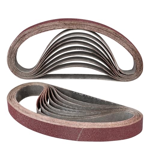 STEBRUAM 10PCS Sanding Belt 20 x 520 mm 80 Grit
