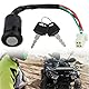 Zündschloss Motorrad 4 polig und 2 Schlüsseln für 50cc bis 250cc, Zündschloss Schalter, ATV-Zündschalter, Compatible für ATV, Quad, Dirt Bike, Pocket Bike, Vielen Chinesischen Marken
