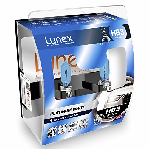 LUNEX HB3 PLATINUM WHITE Bombillas halógenas Faros Luz Blanca 9005 12V 65W P20d 4000K duobox (2 units) Cover
