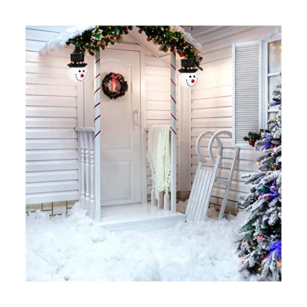 XIFEINIU 2 x Weihnachts-Lichtabdeckungen mit Schneemann-Motiv, für Innen- und Außenbereich, Dekoration für Veranda… – Bild 9