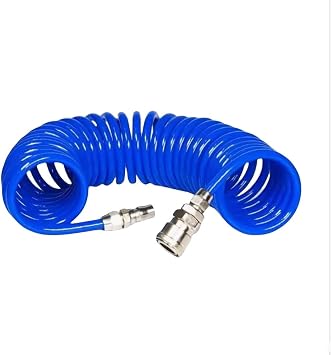PU Spring Gas Pipe, Air Pump Pneumatic Spiral Hose Tube With Connector Blue, PU 12mm X 8mm-12m