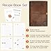 GoShambar Blank Recipe Book To Write In Your Own Recipes, Leather Recipe Notebook, Recipe Journal Hold 150 Recipes(Long Recipes & Short Recipes) (Brown)