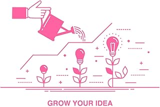 Pegatinas de pared Haz crecer tu idea lámparas espacio de oficina fraseg 64x96.4cm Se puede modificar y añadir información Rosa