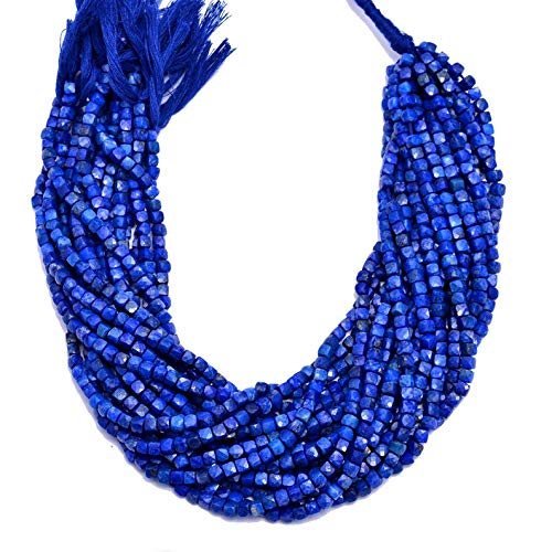 Lapis Lazuli 4mm perles cubes facettes en pierre semi-précieuse bleue naturelle en vrac