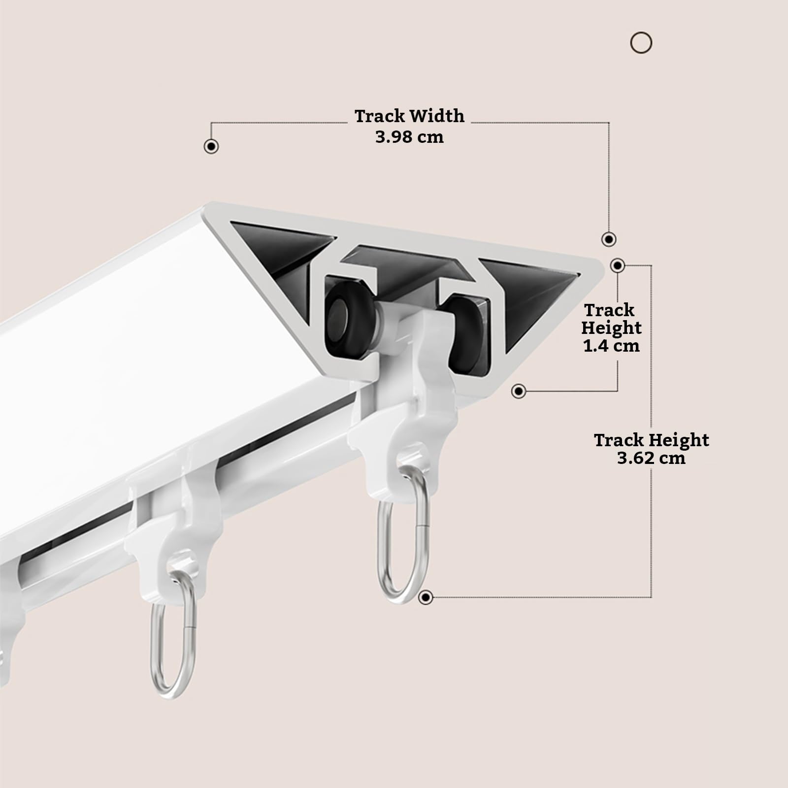Système de rail de plafond autocollant blanc de 190 cm pour salon, chambre à coucher, cuisine, facile à installer, sans perçage