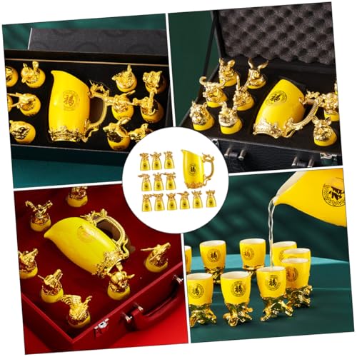 Set de copas de cerámica con diseño de zodiaco dorado miniatura 3