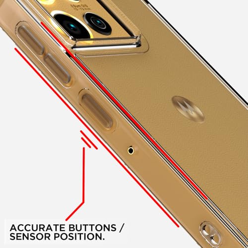 Image of Amazon Basics Back Cover for Motorola Moto Edge 50 Neo 5G PC + TPU Clear Transparent Raised Edges Shockproof Protective Phone Bumper Case(Transparent)