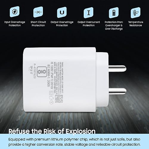 Image of 25W to 45W PD Charger for Xiaomi Redmi 13C 5G / 13 C Charger Original Travel Adapter Like Type-C Port Super-Fast Charging Charger with 1M Type C to Type C USB Cable (SWPD2, White)