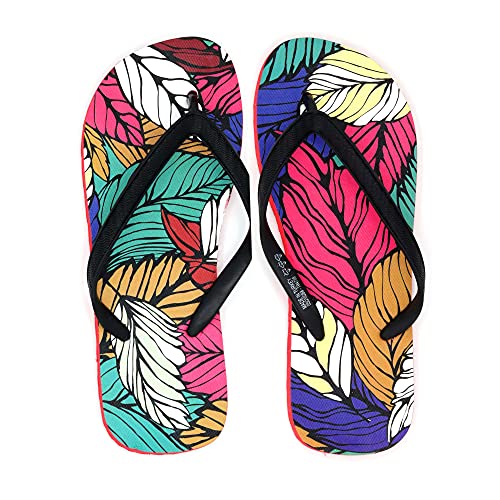 offo Damen Flip Flops, Rot (Rote Blätter), 37.5 EU Cover