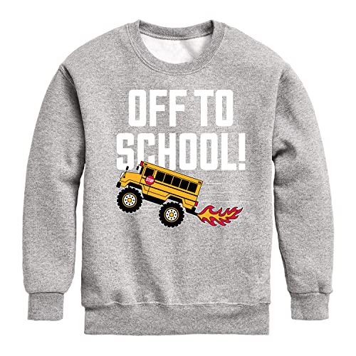Instant Message - Off To School Bus - Toddler & Youth Crewneck Fleece Sweatshirt