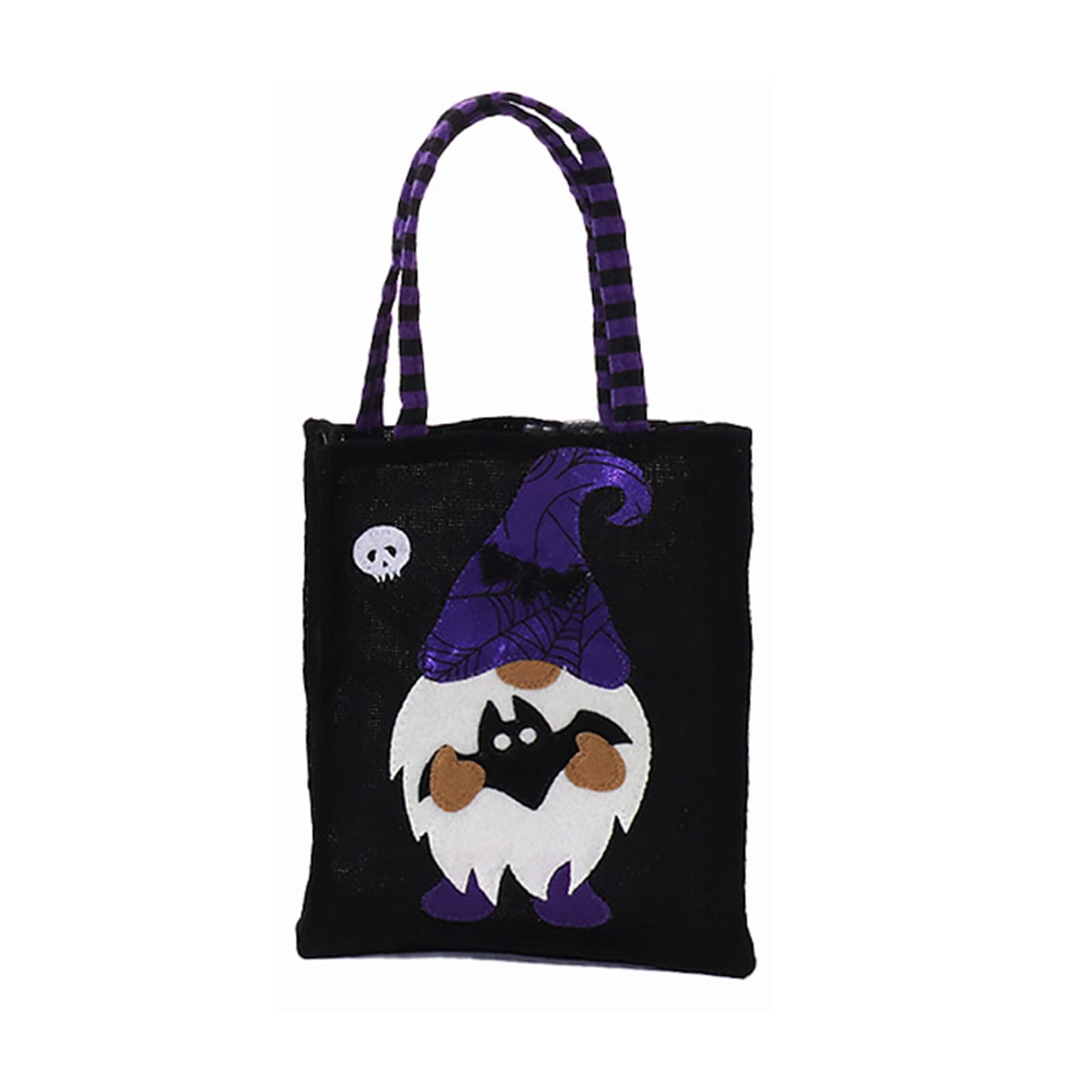 Tsophreniq Halloween Candy Bag Linen Pumpkin Witch Portable Gift Storage Bucket for New Year Holiday Festival Party Gift Wrapping Halloween Candy Bags Treat Bags