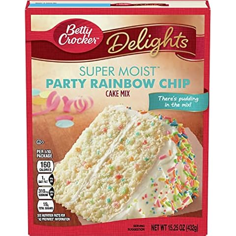 Betty Crocker Super Moist Party Rainbow Chip Cake Mix 432g 15oz Cover