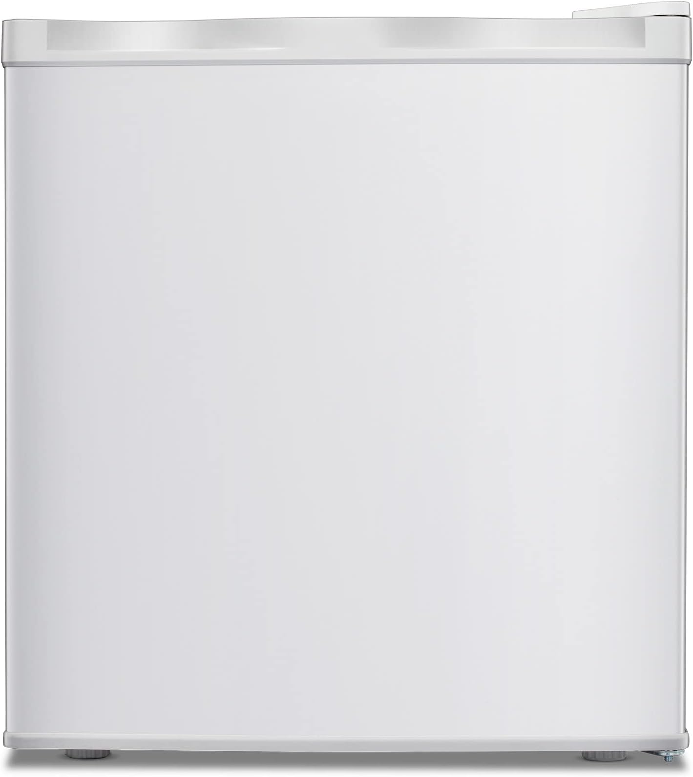 Kismile Mini Freezer,1.1 Cu.ft Upright Freezer with Reversible Single Door,Removable Shelves,Small Freezer with Adjustable Thermostat for Home/Kitchen/Office (White)