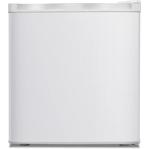 Kismile Mini Freezer,1.1 Cu.ft Upright Freezer with Reversible Single Door,Removable Shelves,Small Freezer with Adjustable Thermostat for Home/Kitchen/Office (White)