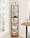 Hzuaneri Corner Shelf Stand, Corner Bookshelf, Storage Standing Shelf Unit with Metal Frame, Plant Stand, Corner Bookcase for Living Room, Home Office, Bedroom, 6-Tier Rustic Brown CS06001B