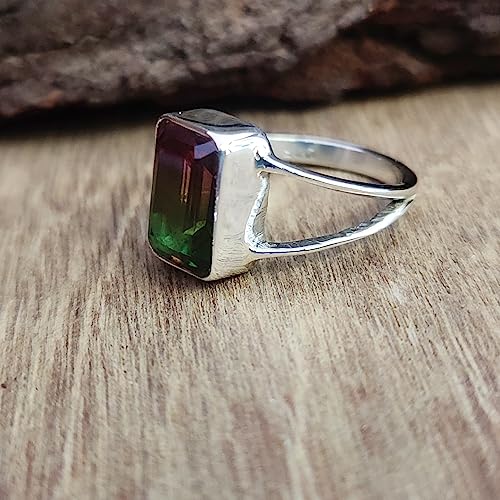 Boho Ring, Watermelon Tourmaline Ring, 925 Sterling Silver, Tourmaline Gemstone Ring, Handmade Gift For her4