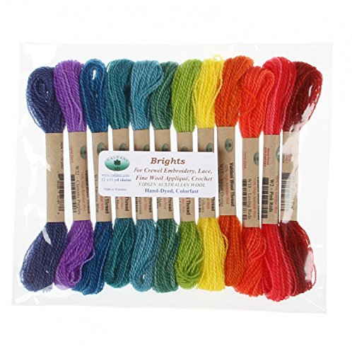 Image of Valdani 100% Australian Virgin Wool Thread Collection Size 8 Thread 12 Brights