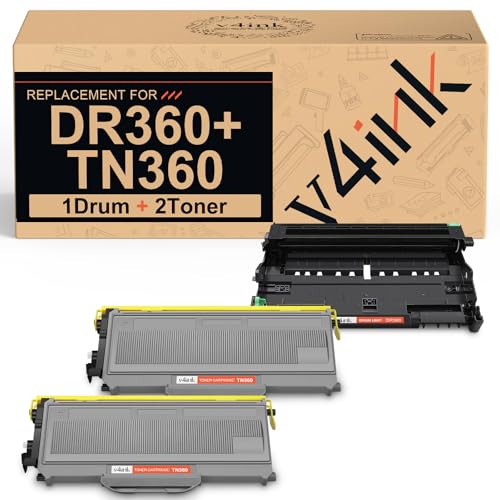 v4ink Compatible DR360 Drum TN360 Toner Replacement for Brother DR360 TN360 Toner Drum Set for DCP7030 DCP7040 DCP7045 HL2120 HL2140 HL2150 HL2170 MFC7320 MFC7340 MFC7345 MFC7440 MFC7445 MFC7450