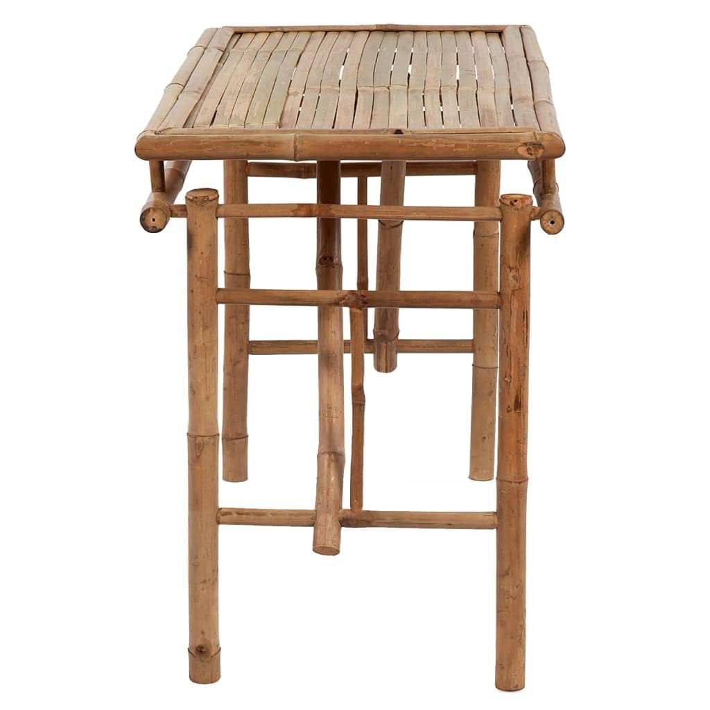 Klappbarer Gartentisch aus wetterfestem Bambus, 115x50x75 cm, für Innen und Außen, tragbarer Campingtisch für Picknick und Grillparty