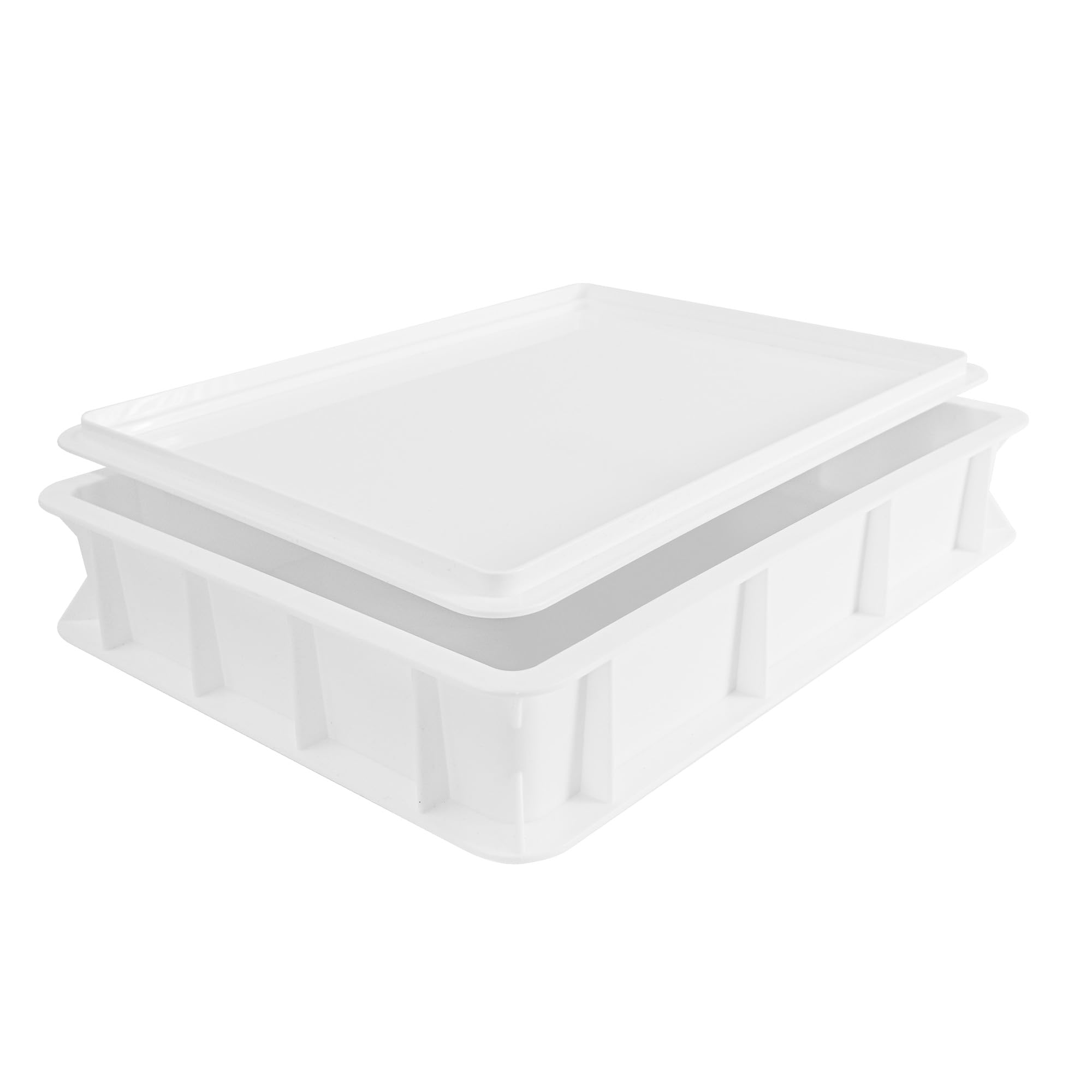 Pizza Lover® Pizzaballenbox mit Deckel – stabile Pizzateigbox 30x40x7,5 cm Gärbox für Pizzateig & Brotteig, stapelbar & lebensmittelecht – ideal für Kühlschrank - Pizza Zubehör