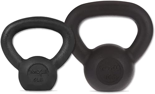 Yes4All Juego de pesas rusas de hierro fundido sólido  ideal para entrenamiento de cuerpo completo y entrenamiento de fuerza