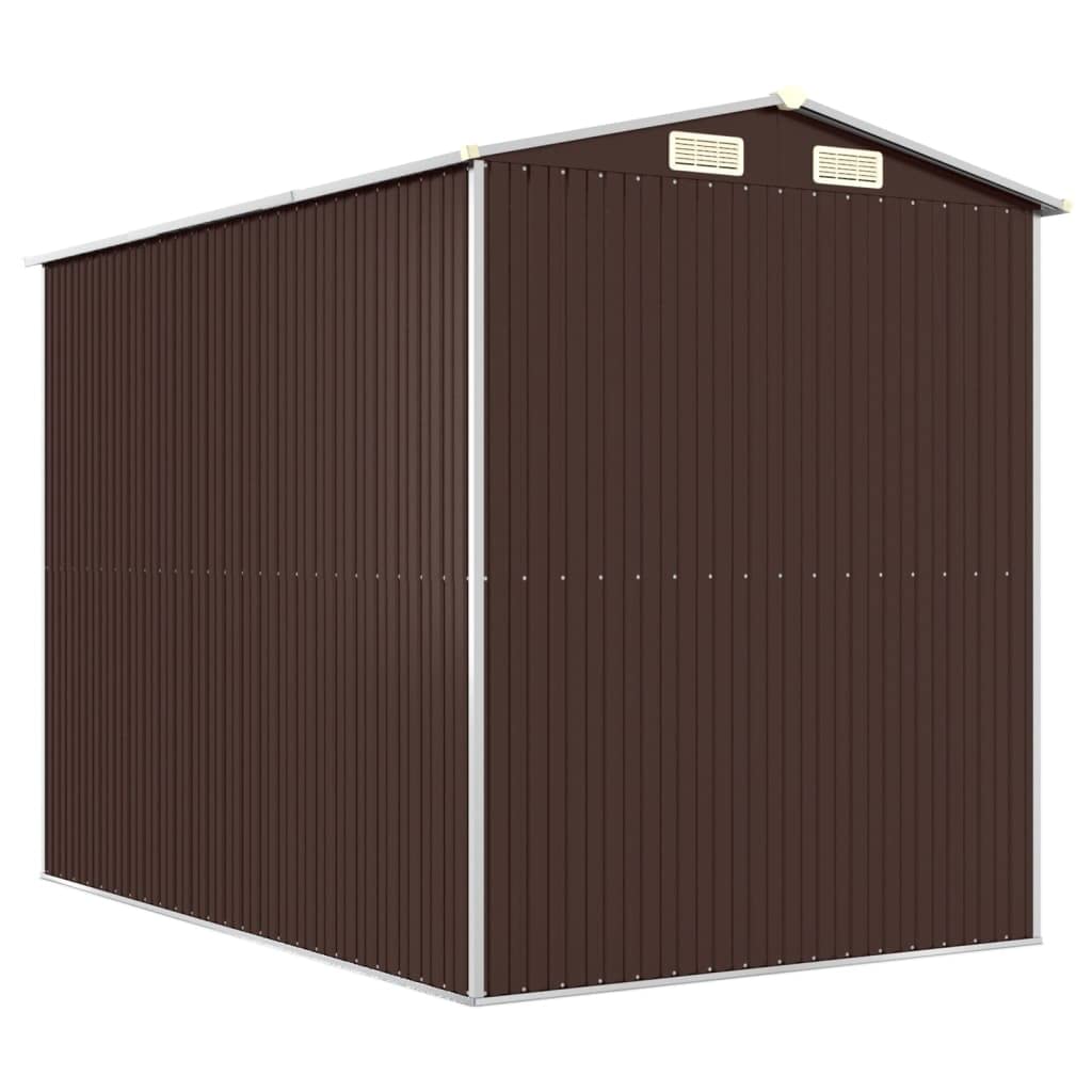 Générique Abri de Jardin Marron foncé 192x274x223 cm Acier galvanisé,Maison & Jardin,Pelouses & Jardins,Vie en extérieur,Structures extérieures,Cabanes & abris de Jardin,3147461