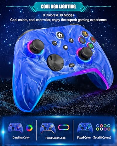 Image of Wireless Switch Controllers for Nitendo Switch /OLED /Lite, 1200mAh Switch Pro Controller with 10 Color Light Modes, Rechargeable Switch Turbo Control with Vibration, Turbo, Wake Up, 6-Axis Gyro
