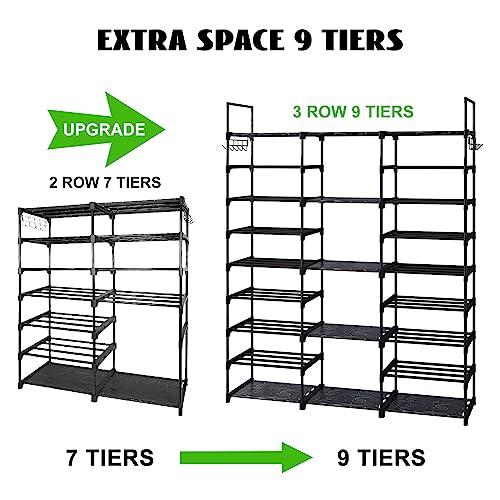image for Fixwal 9 Tiers Shoe Rack, Tall Shoe Organizer Storage Shelf for 50-55 