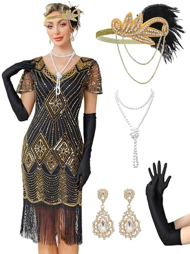 MTITE Flapper Dresses 1920s, Great Gatsby Dresses Roaring 20s for women,...