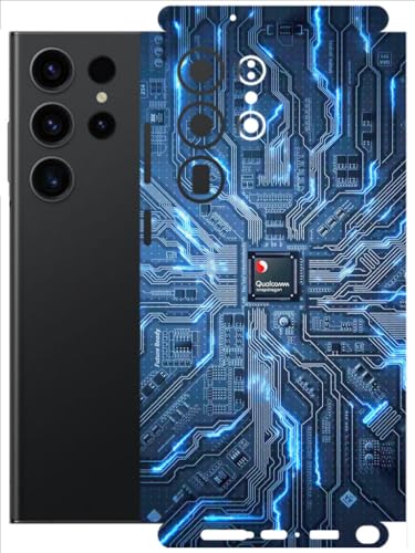Image of AtOdds - Full Body Back Screen Guard Protector Film - Lamination Wrap Skin Sticker Compatible with Samsung Galaxy S23 Ultra (5G) | Scratchproof Matte Finish (Circuit)