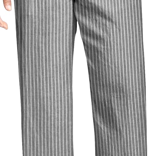 Mens Cotton Striped Broadcloth Pajama Pant Stripe Bottoms with Pockets Sleep Pant Pajama Lounge Sleep Trousers4
