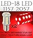 ICBEAMER 2 pcs BAY15d 1034 1157 1158 1493 2057 2357 18 LED 5050 SMDs Chips Replace Halogen Light Bulbs [Color: Red]
