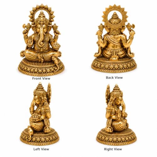 Estatua de Ganesh de latón 3 pulg miniatura 5