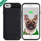 Battery Case for iPhone 6 / 6S, XchuangX 3000mAh Rechargeable Protective Charging Case Slim for Apple iPhone 6 / 6S (4.7 inch), Support 3.5mm Headphone, Answer Call, Sync-Through-Black