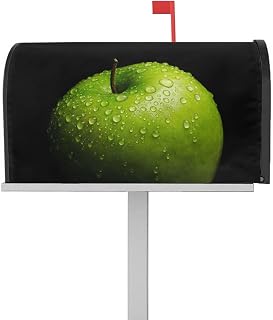 Mailbox Cover Magnetic Turquoise Green Apples Mailbox Covers Standard Size 21x18in,Mailbox Covers Wrap Post Letter Box Cover for Garden Yard Outdoor Decor Fruit Painting Black