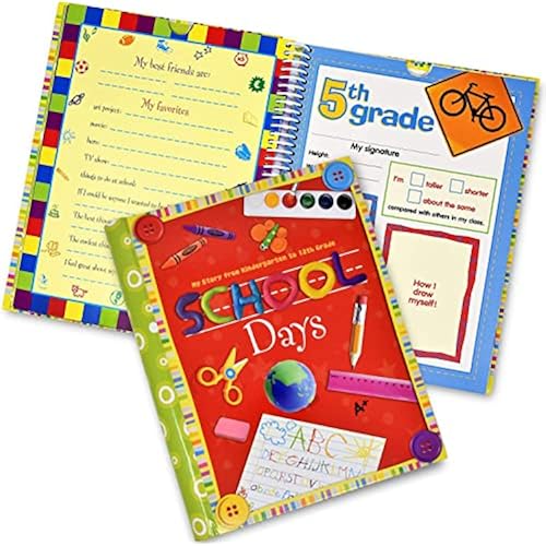 School Memory Book Keepsake Album for Kids Preschool Through 12th Grade