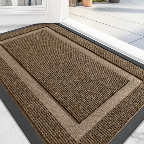 OLANLY Front Door Mat Indoor Outdoor Entrance, Waterproof All-Season, All-Weather