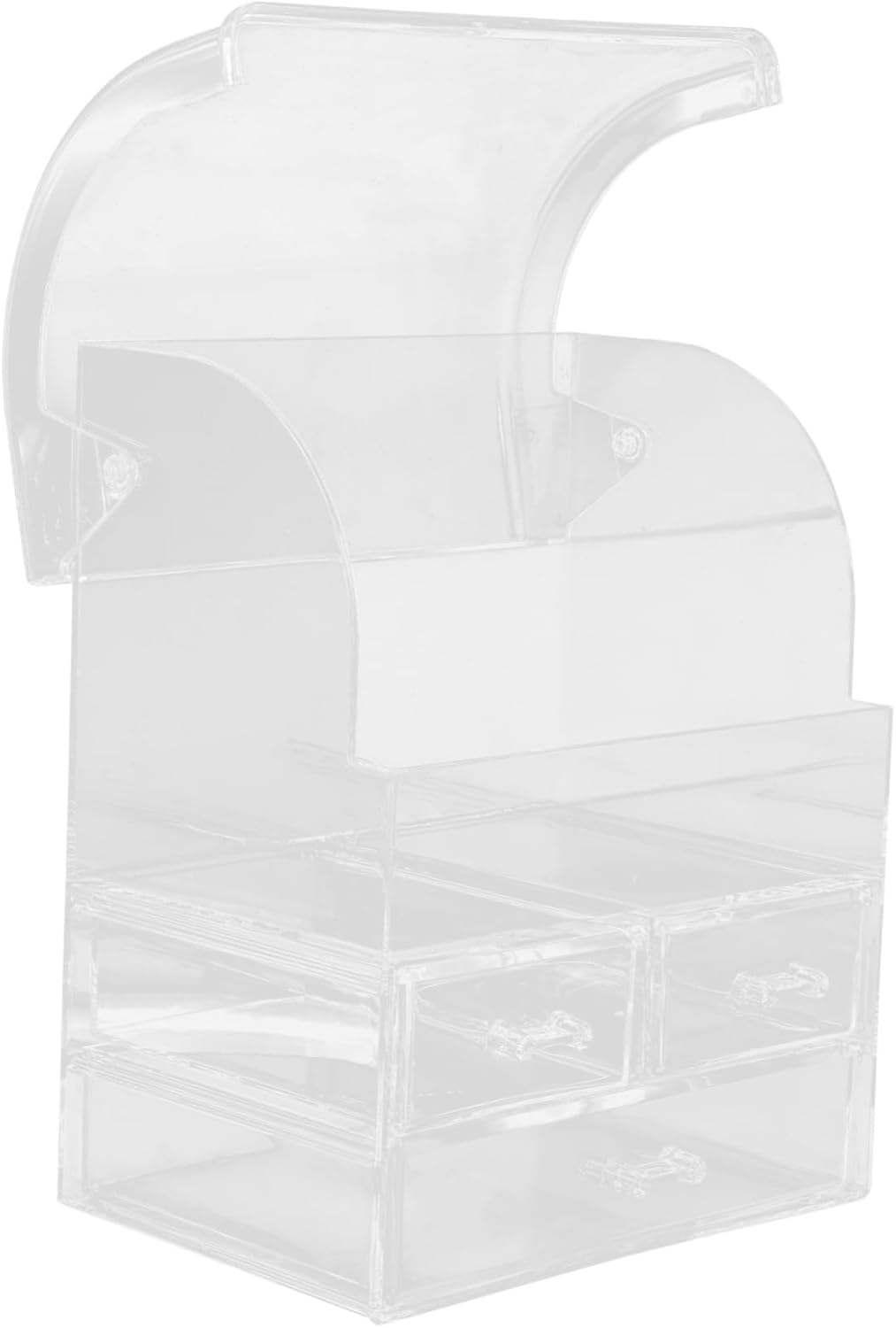 Cosmetic Display Case Makeup Organizer Desktop Storage Box Lockable Lids