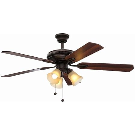 Hampton Bay Rockport 52 In Indoor Led Matte White Ceiling Fan With Light Kit Downrod Reversible Blades And Reversible Motor 51752 The Home Depot