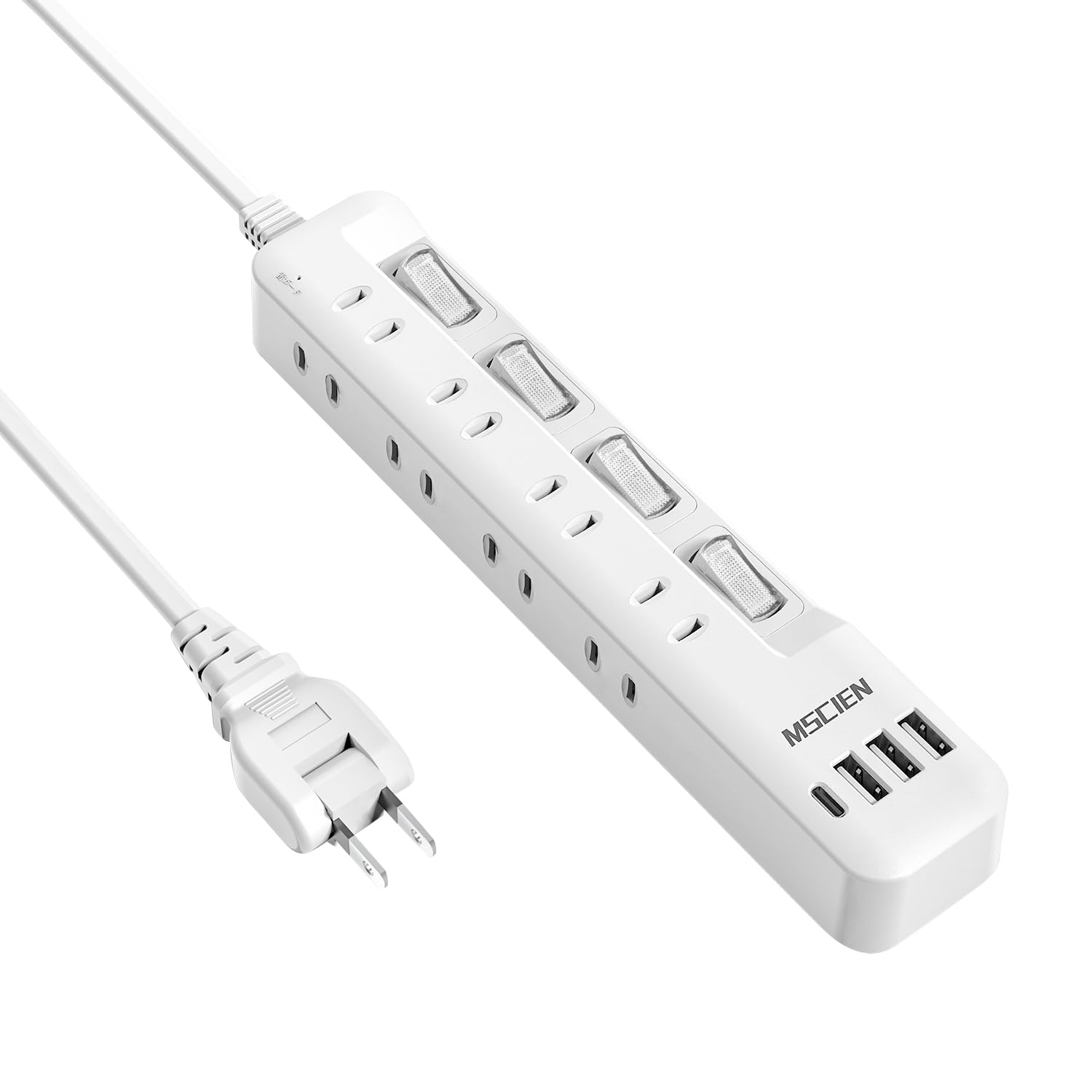 USB電源タップ 8個口 2mコード 送料無料】 電源タップ コンセント×8個口 (USB-C×2 USB-A×3) 45W