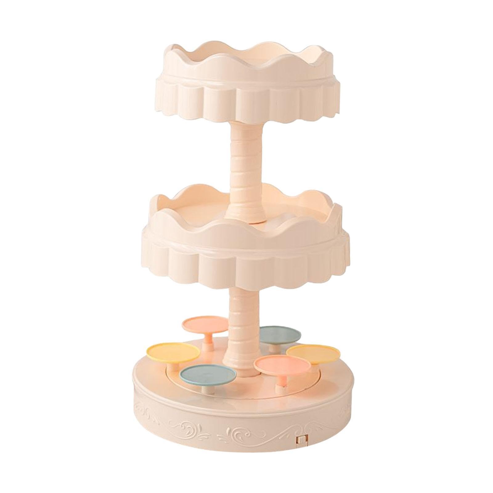 Soporte para Cupcakes Decorativo, Soporte Giratorio Eléctrico de 3 Niveles para Y Postres, Ideal para, Showers Y Decoración, con Música, Individual