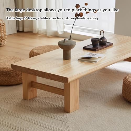 Table basse pour salle à manger au sol style chabudai en bois
