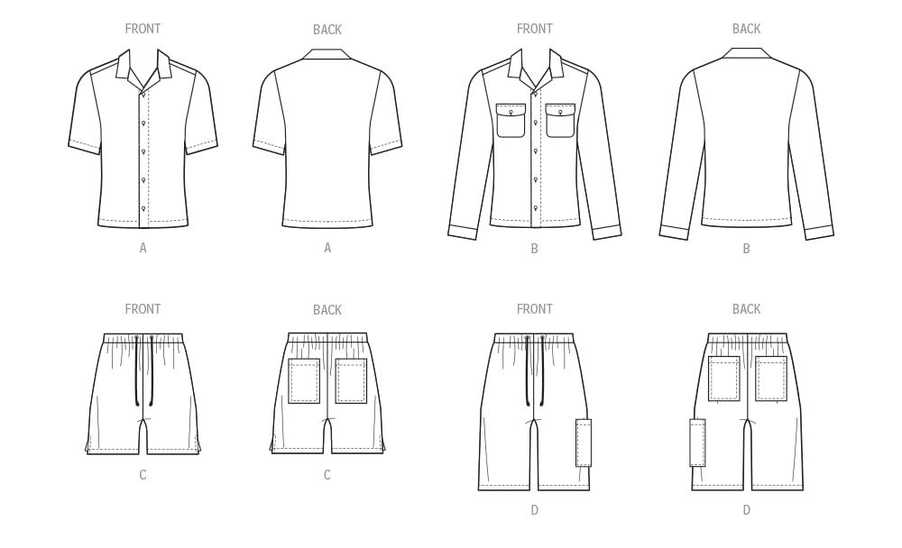 MCCALLS Sewing Pattern M8486BB Men's Shirts and Shorts BB (44-46-48-50-52), Multicoloured, 34-52 - Image 3