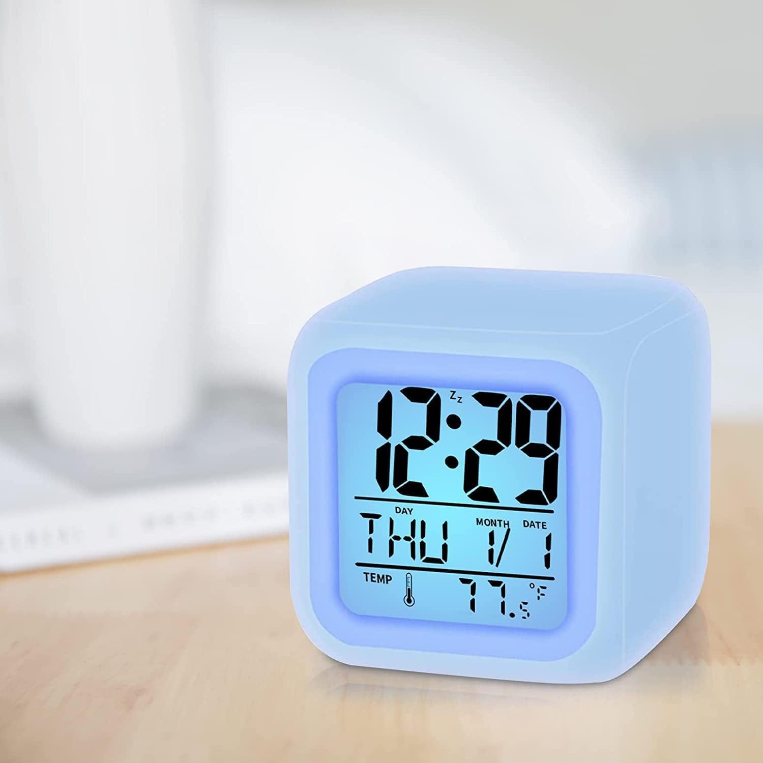 Sveglia Per Bambini YouJabz - Con Luci Colorate, 8 Suonerie, Temperatura, Controllo Tap - Foto 2