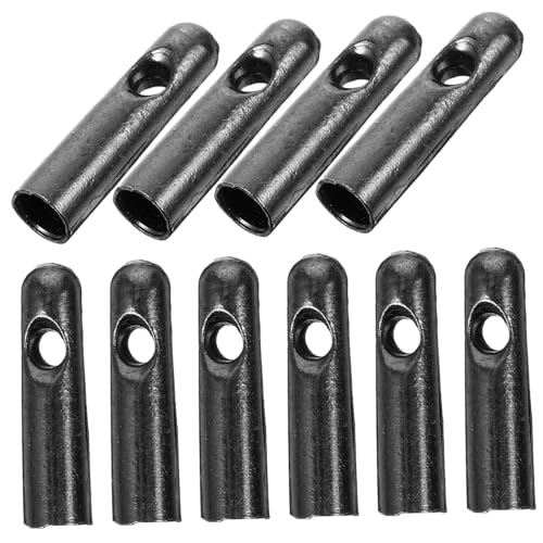Warmhm Embout Baleine Parasol en Métal Noir Lot de 10 Perles de Queue Pratiques pour Parasol...