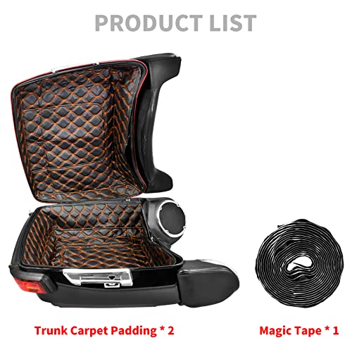 King Tour Pack Liners para Harley Touring 2014-2025 | Hilo Naranja, Interior de Alfombra Suave, compatible con modelos Road King, Road Glide, Street Glide y Electra Glide miniatura 4
