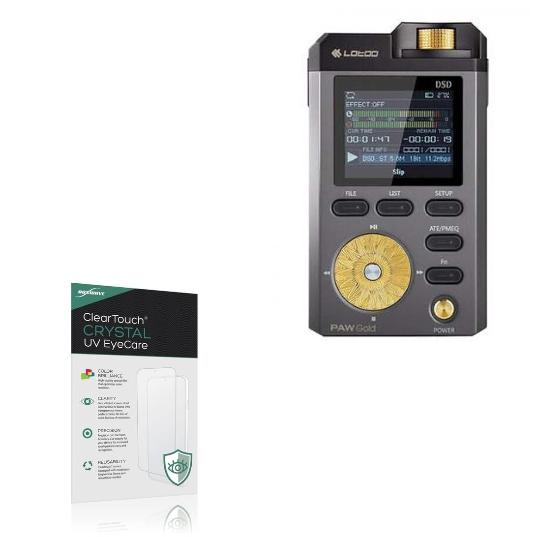 BoxWave Screen Protector Compatible With Lotoo PAW Gold - ClearTouch Crystal Anti-UV EyeCare (2-Pack), Filters out Harmful Blue Light Reduce Fatigue